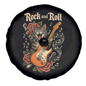 Funny Rock Star Cat Playing Electric Guitar Spare Tire Cover Music Lover TS12 Print Your Wear