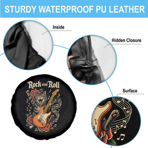 Funny Rock Star Cat Playing Electric Guitar Spare Tire Cover Music Lover TS12 Print Your Wear
