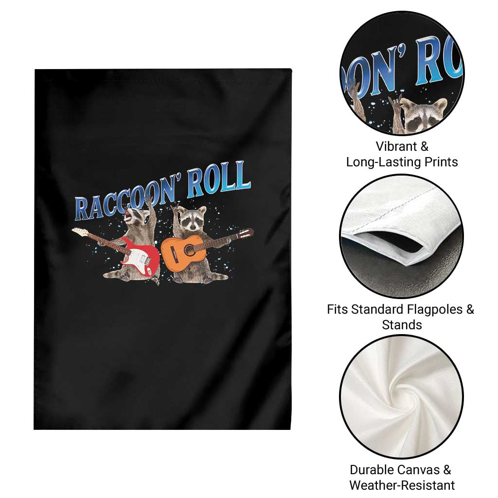 Raccoon Rock And Roll Garden Flag Funny Rock Band Playing Guitar Electric Music Lover TS12 Print Your Wear