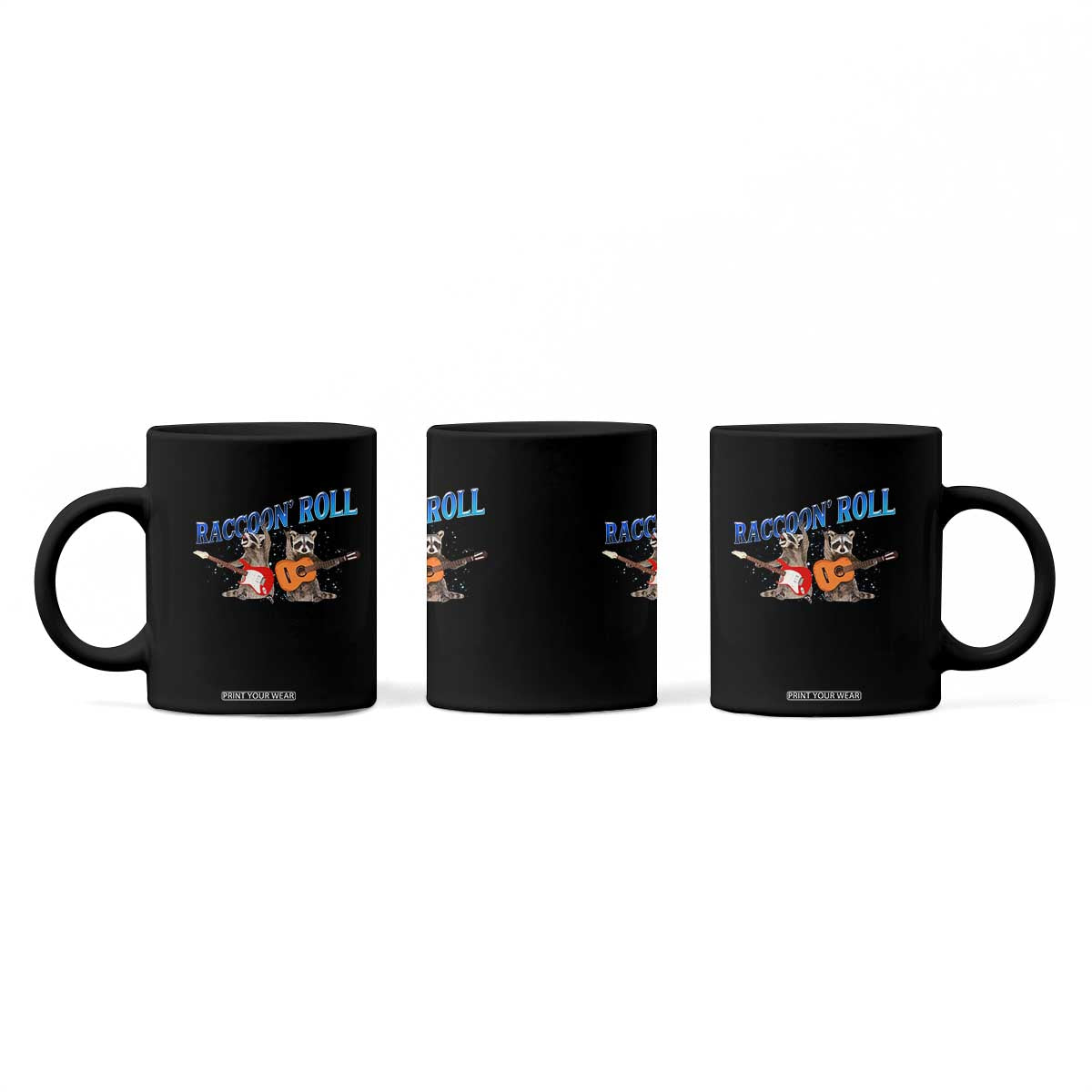 Raccoon Rock And Roll Coffee Mug Funny Rock Band Playing Guitar Electric Music Lover TS12 Print Your Wear