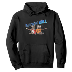 Raccoon Rock And Roll Hoodie Funny Rock Band Playing Guitar Electric Music Lover TS12 Black Print Your Wear