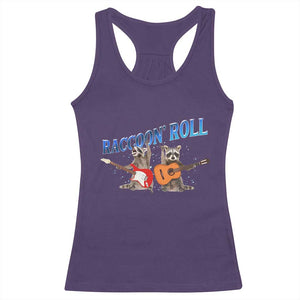 Raccoon Rock And Roll Racerback Tank Top Funny Rock Band Playing Guitar Electric Music Lover TS12 Purple Print Your Wear