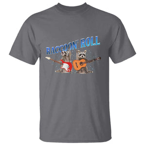 Raccoon Rock And Roll T Shirt Funny Rock Band Playing Guitar Electric Music Lover TS12 Charcoal Print Your Wear