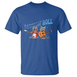 Raccoon Rock And Roll T Shirt Funny Rock Band Playing Guitar Electric Music Lover TS12 Royal Blue Print Your Wear