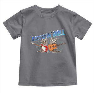 Raccoon Rock And Roll Toddler T Shirt Funny Rock Band Playing Guitar Electric Music Lover TS12 Charcoal Print Your Wear
