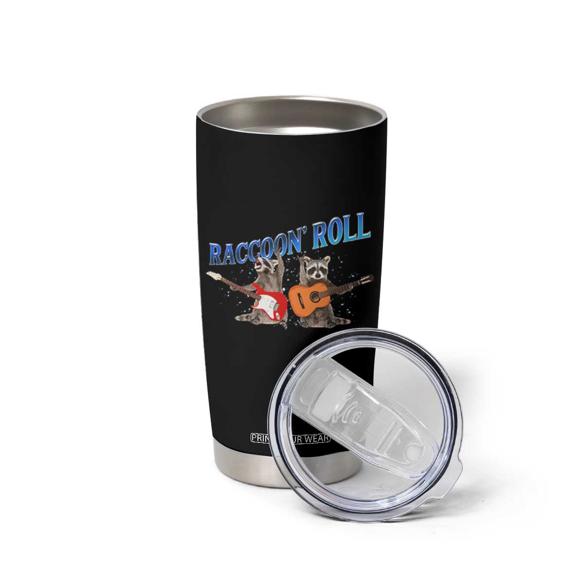 Raccoon Rock And Roll Tumbler Cup Funny Rock Band Playing Guitar Electric Music Lover TS12 Print Your Wear