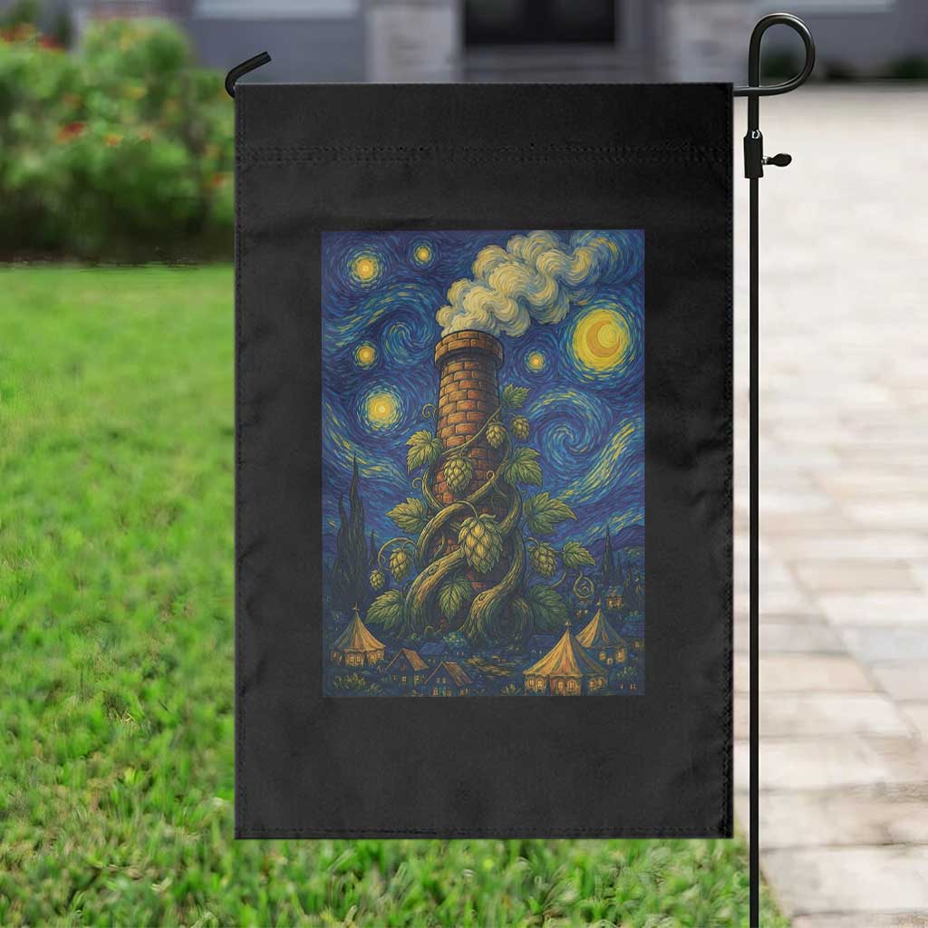 Starry Night Hops Brewery Garden Flag Vintage Hops Beer Lover Painterly
