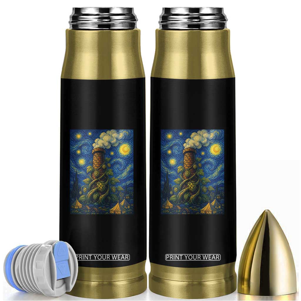 Starry Night Hops Brewery Bullet Tumbler Vintage Hops Beer Lover Painterly TS12 Black Print Your Wear