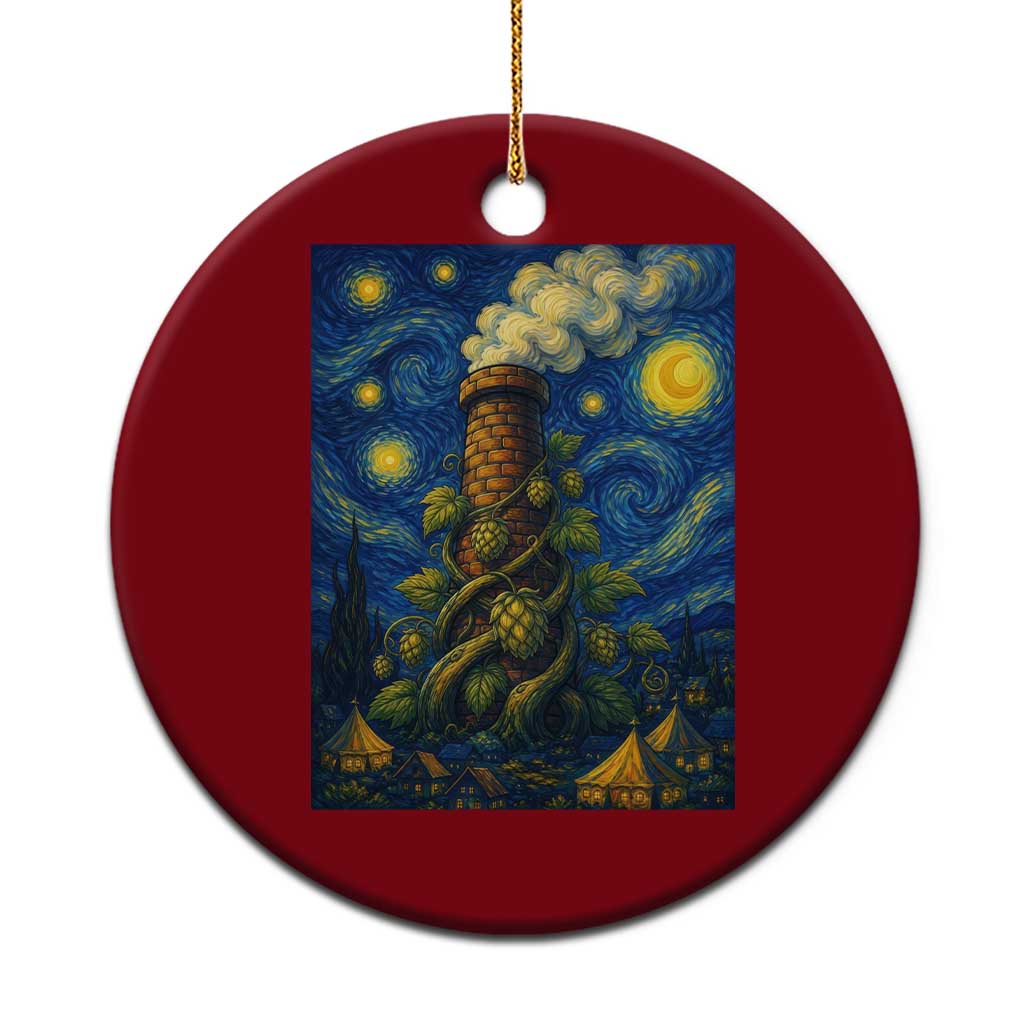 Starry Night Hops Brewery Ceramic Ornament Vintage Hops Beer Lover Painterly TS12 1pc Red Print Your Wear