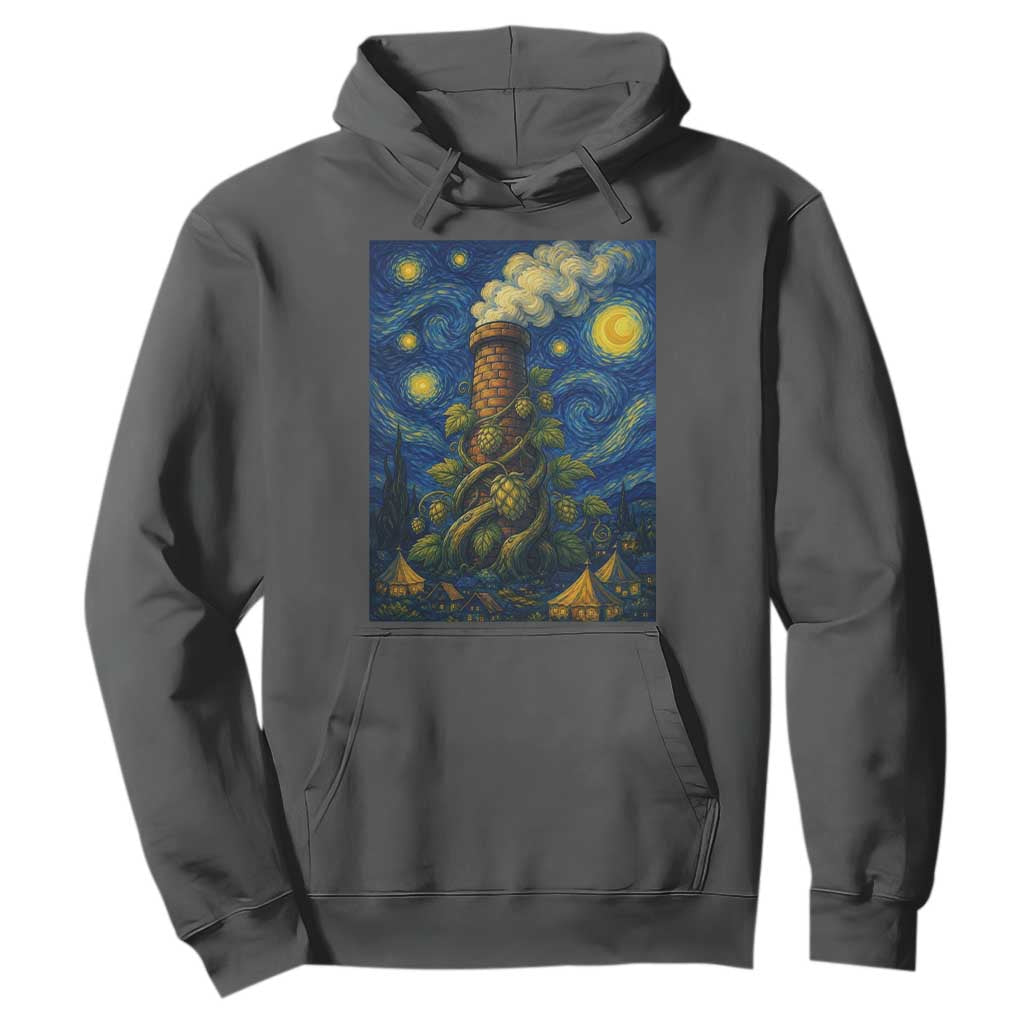 Starry Night Hops Brewery Hoodie Vintage Hops Beer Lover Painterly