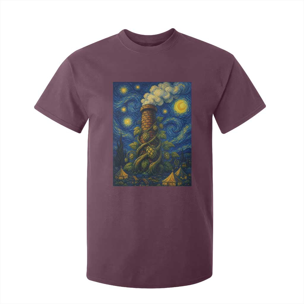 Starry Night Hops Brewery T Shirt For Kid Vintage Hops Beer Lover Painterly