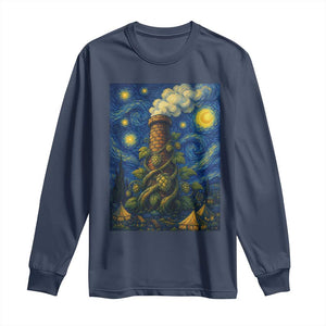 Starry Night Hops Brewery Long Sleeve Shirt Vintage Hops Beer Lover Painterly