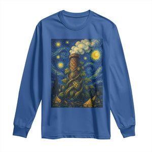 Starry Night Hops Brewery Long Sleeve Shirt Vintage Hops Beer Lover Painterly