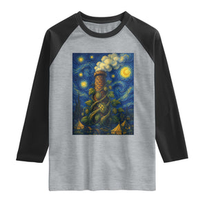 Starry Night Hops Brewery Raglan Shirt Vintage Hops Beer Lover Painterly