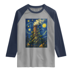 Starry Night Hops Brewery Raglan Shirt Vintage Hops Beer Lover Painterly