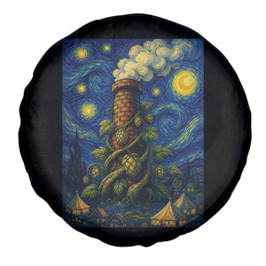 Starry Night Hops Brewery Spare Tire Cover Vintage Hops Beer Lover Painterly