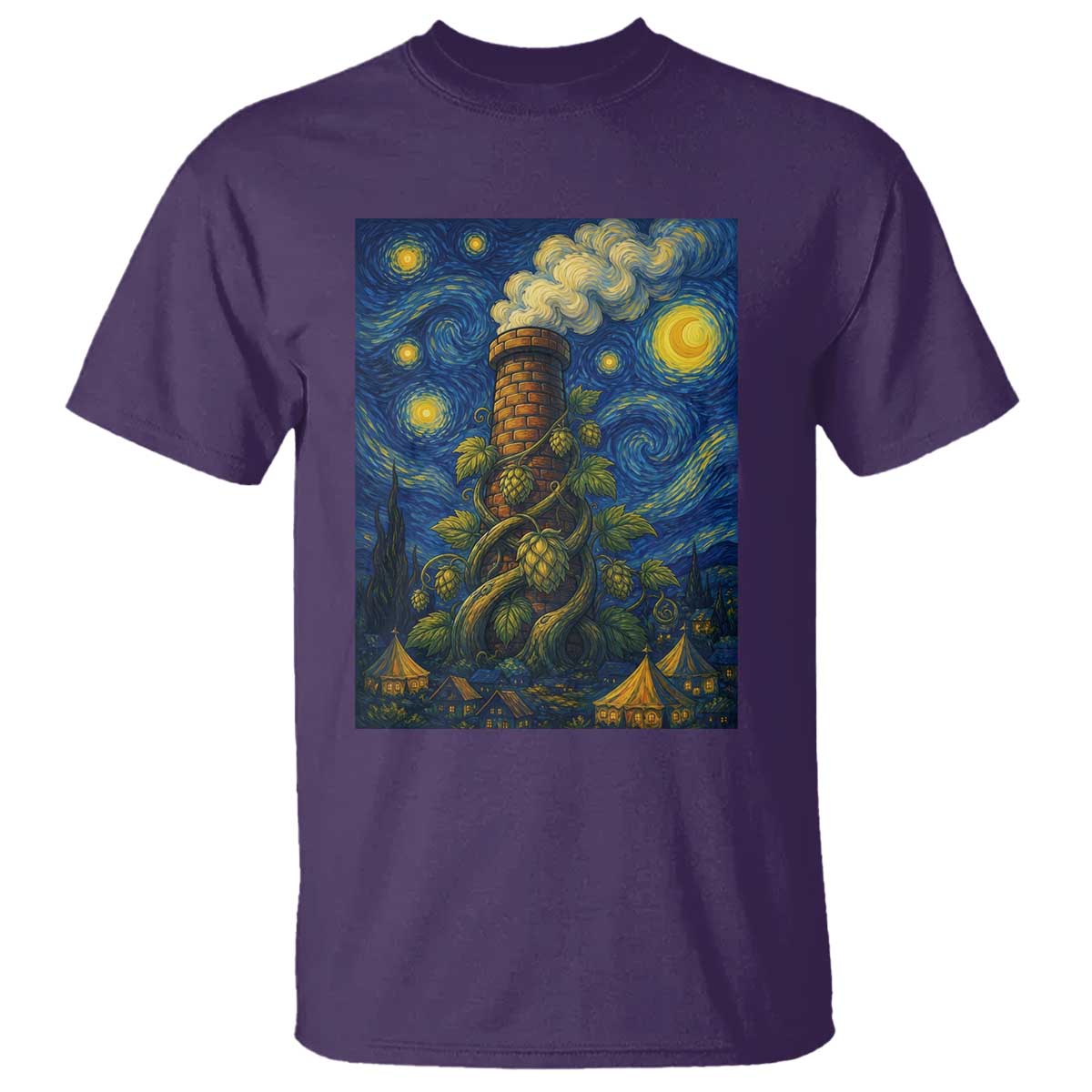 Starry Night Hops Brewery T Shirt Vintage Hops Beer Lover Painterly