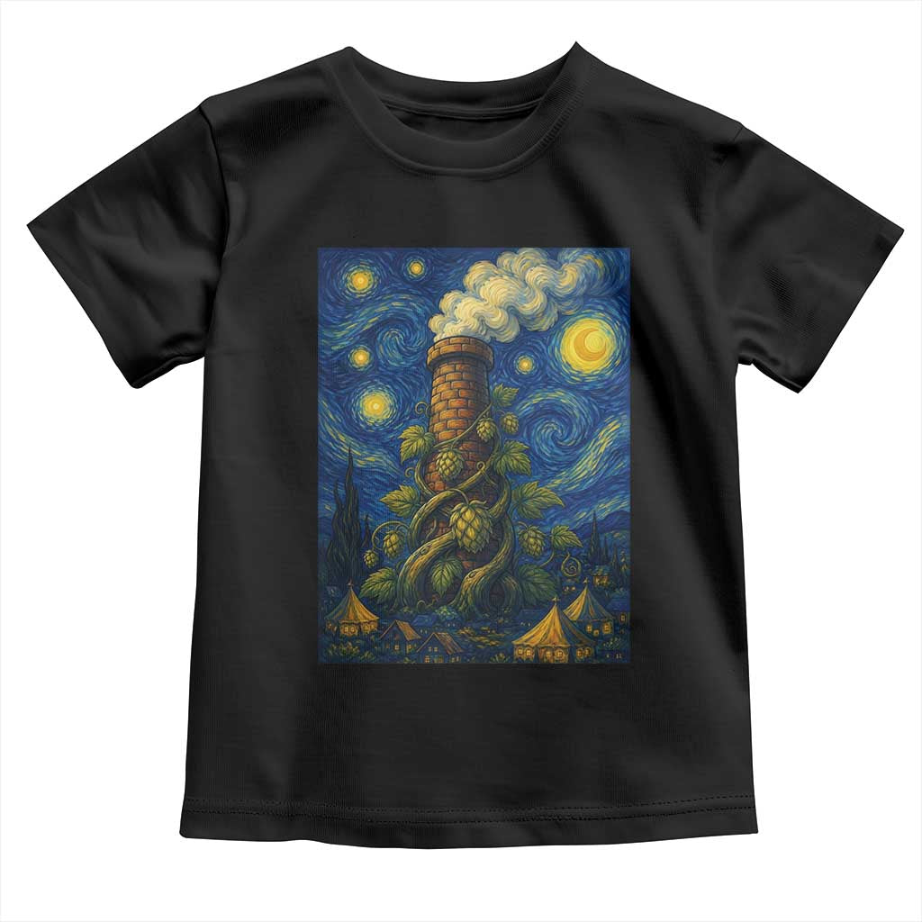 Starry Night Hops Brewery Toddler T Shirt Vintage Hops Beer Lover Painterly TS12 Black Print Your Wear