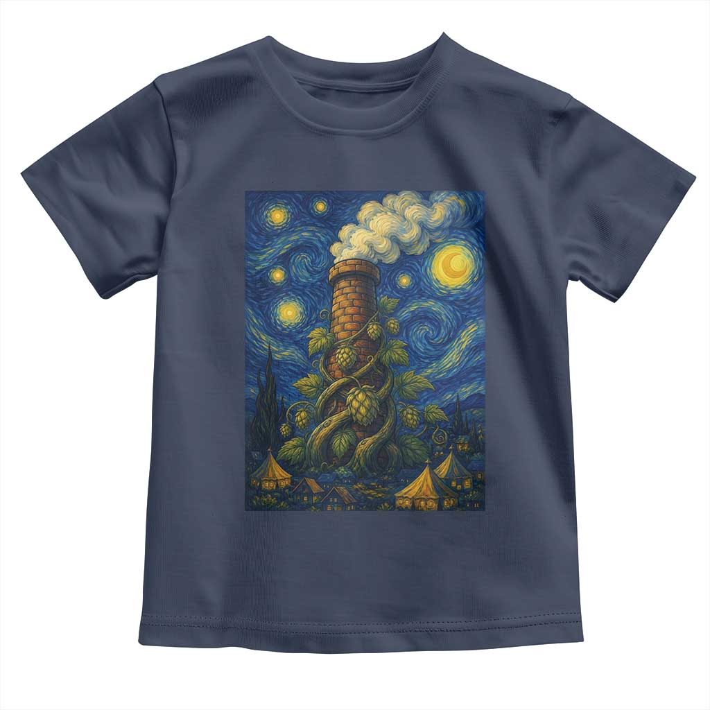 Starry Night Hops Brewery Toddler T Shirt Vintage Hops Beer Lover Painterly
