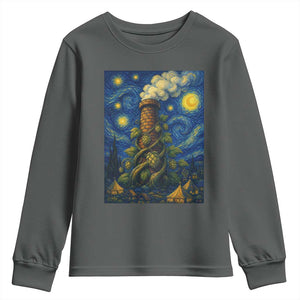 Starry Night Hops Brewery Youth Sweatshirt Vintage Hops Beer Lover Painterly