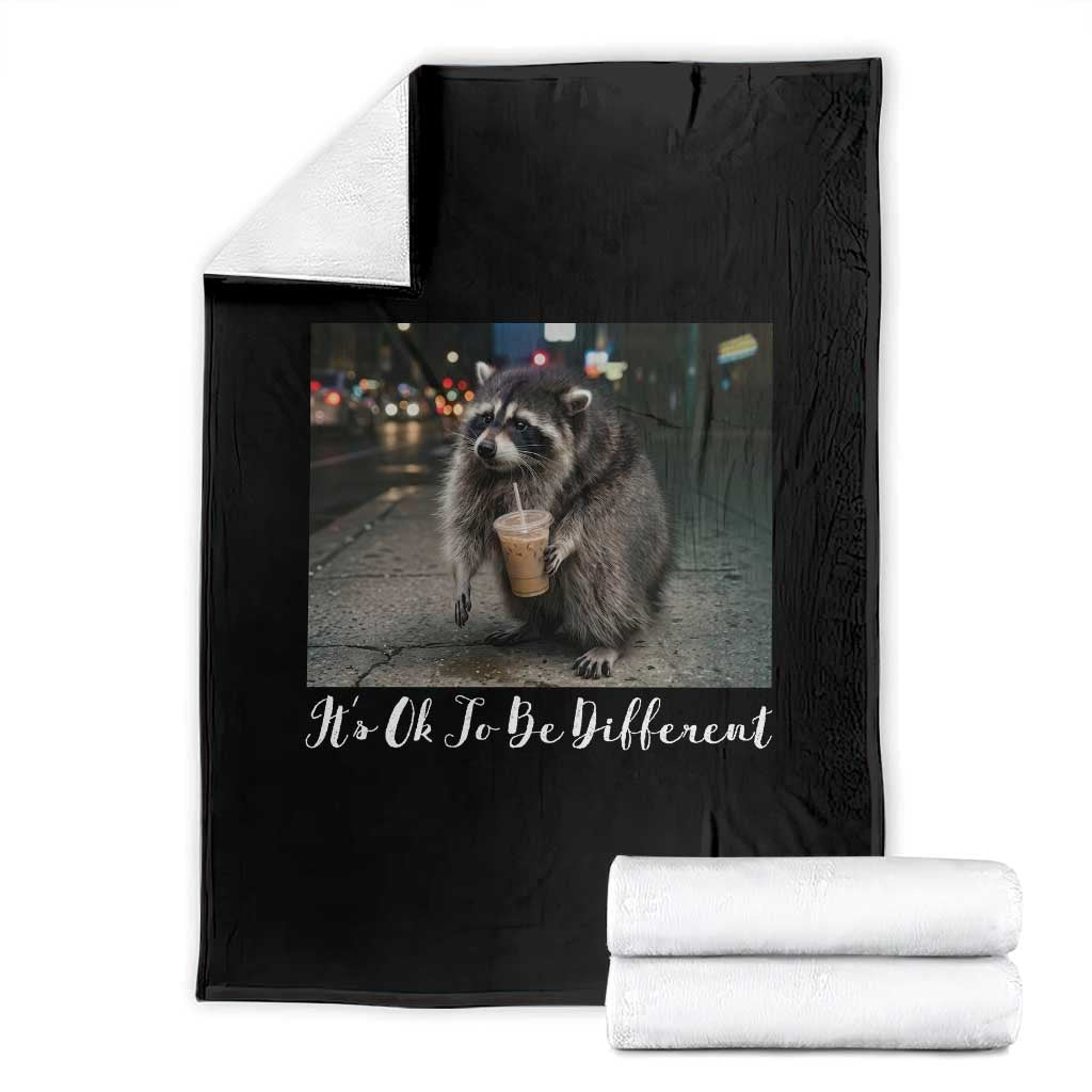 Its Ok To Be Different Jimothy Raccoon Throw Blanket Funny Short Spine Wildlife TS12 Black Print Your Wear