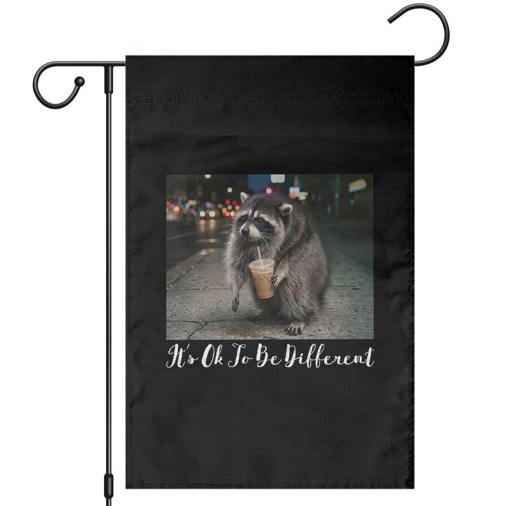 Its Ok To Be Different Jimothy Raccoon Garden Flag Funny Short Spine Wildlife TS12 Black Print Your Wear
