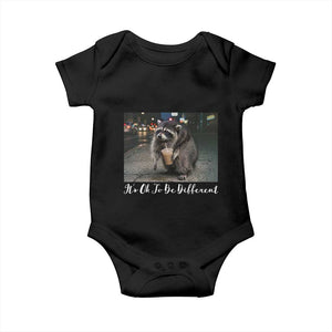 Its Ok To Be Different Jimothy Raccoon Baby Onesie Funny Short Spine Wildlife