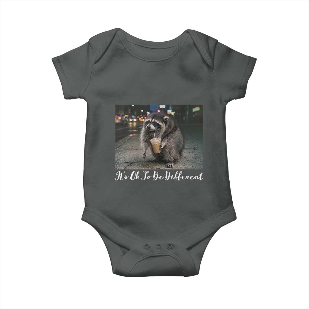 Its Ok To Be Different Jimothy Raccoon Baby Onesie Funny Short Spine Wildlife