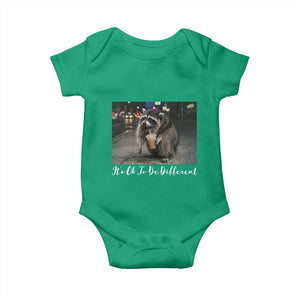 Its Ok To Be Different Jimothy Raccoon Baby Onesie Funny Short Spine Wildlife