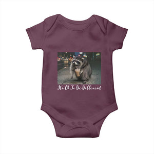Its Ok To Be Different Jimothy Raccoon Baby Onesie Funny Short Spine Wildlife