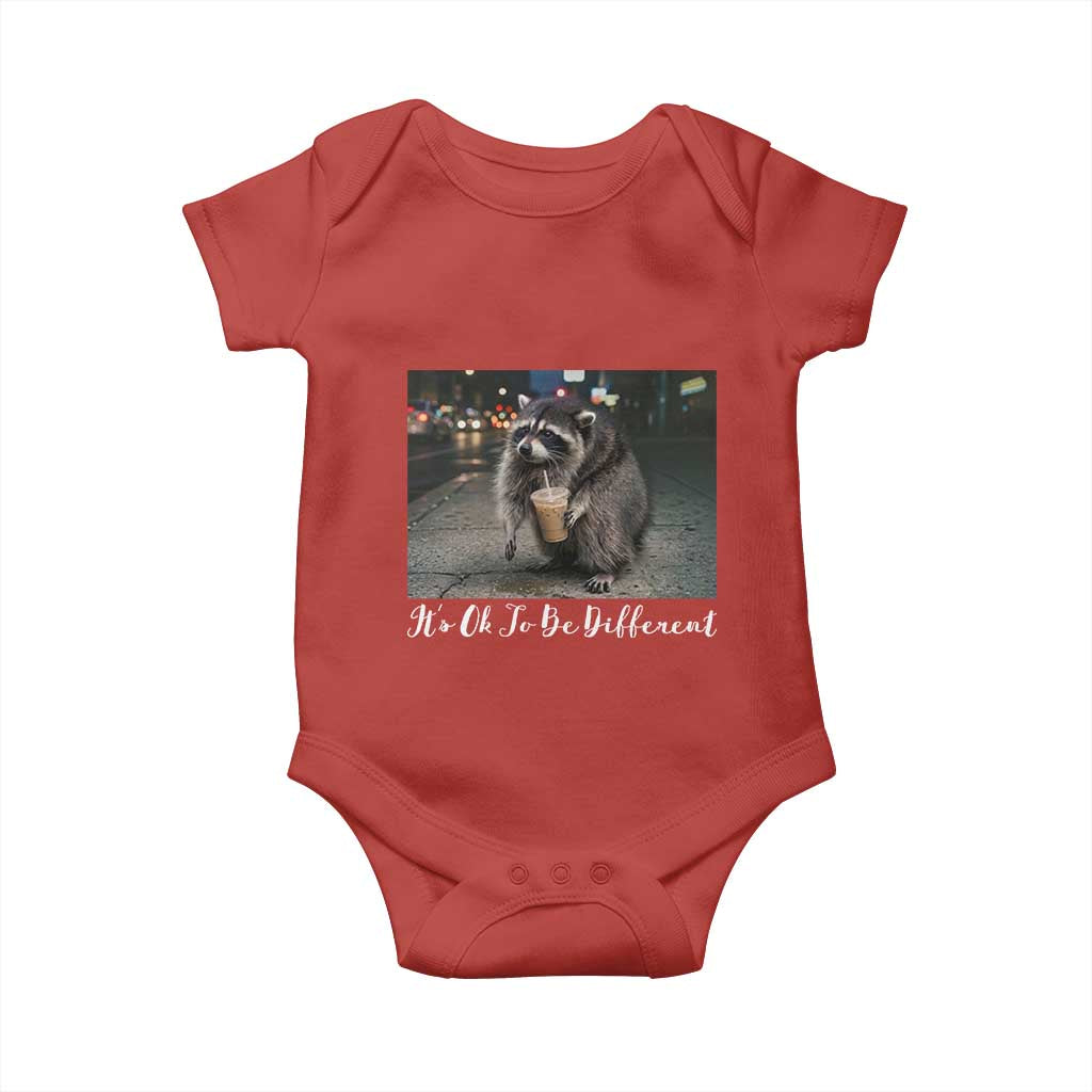 Its Ok To Be Different Jimothy Raccoon Baby Onesie Funny Short Spine Wildlife