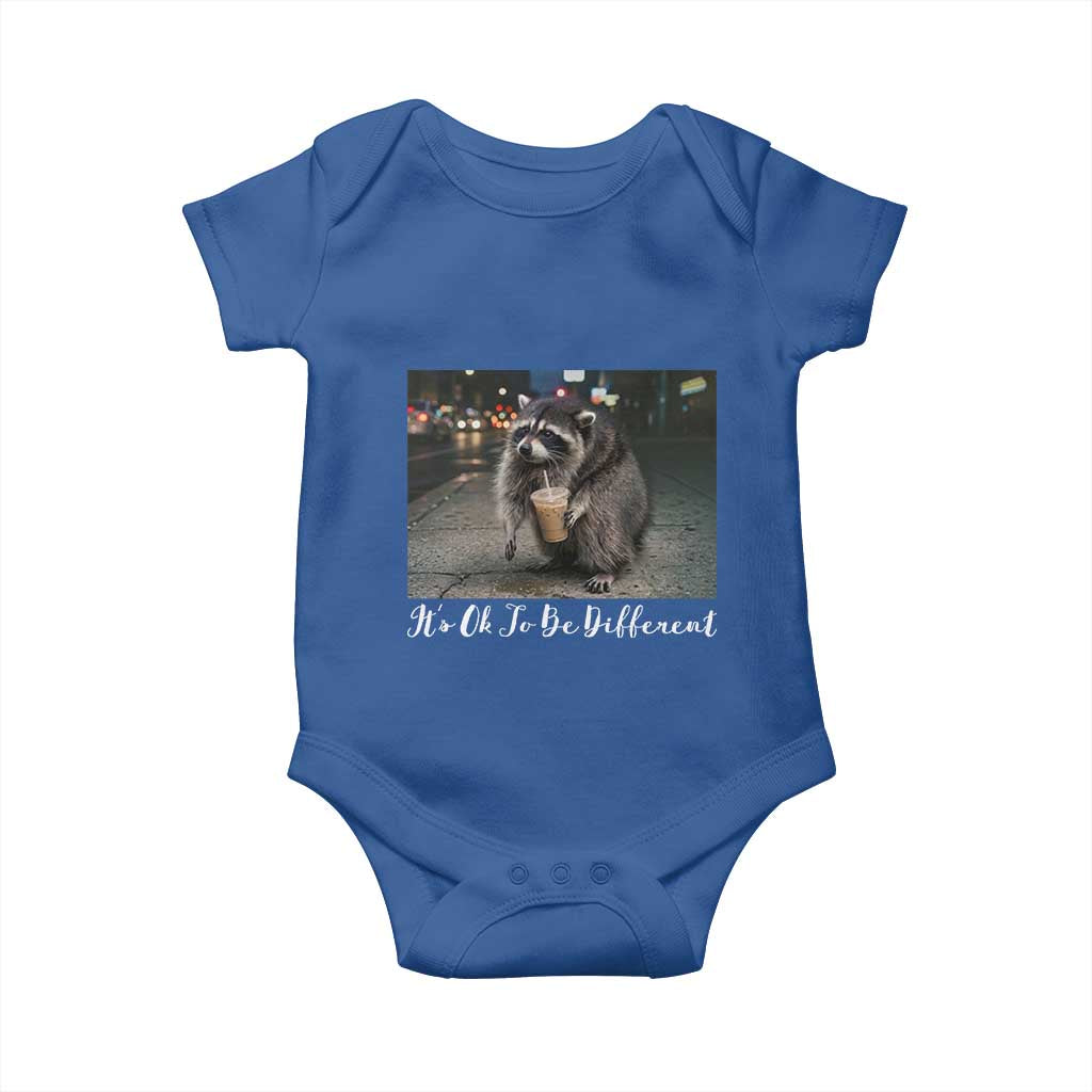 Its Ok To Be Different Jimothy Raccoon Baby Onesie Funny Short Spine Wildlife