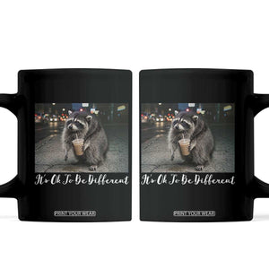 Its Ok To Be Different Jimothy Raccoon Coffee Mug Funny Short Spine Wildlife