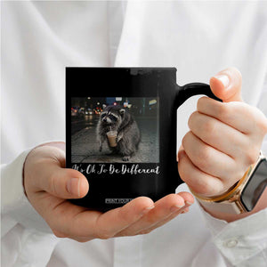 Its Ok To Be Different Jimothy Raccoon Coffee Mug Funny Short Spine Wildlife