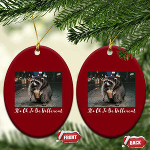 Its Ok To Be Different Jimothy Raccoon Ceramic Ornament Funny Short Spine Wildlife