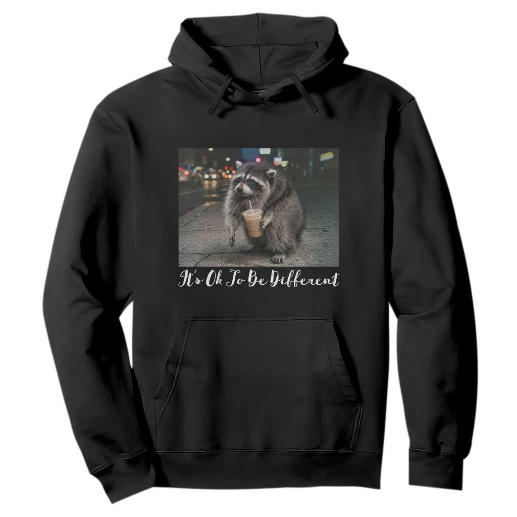 Its Ok To Be Different Jimothy Raccoon Hoodie Funny Short Spine Wildlife TS12 Black Print Your Wear