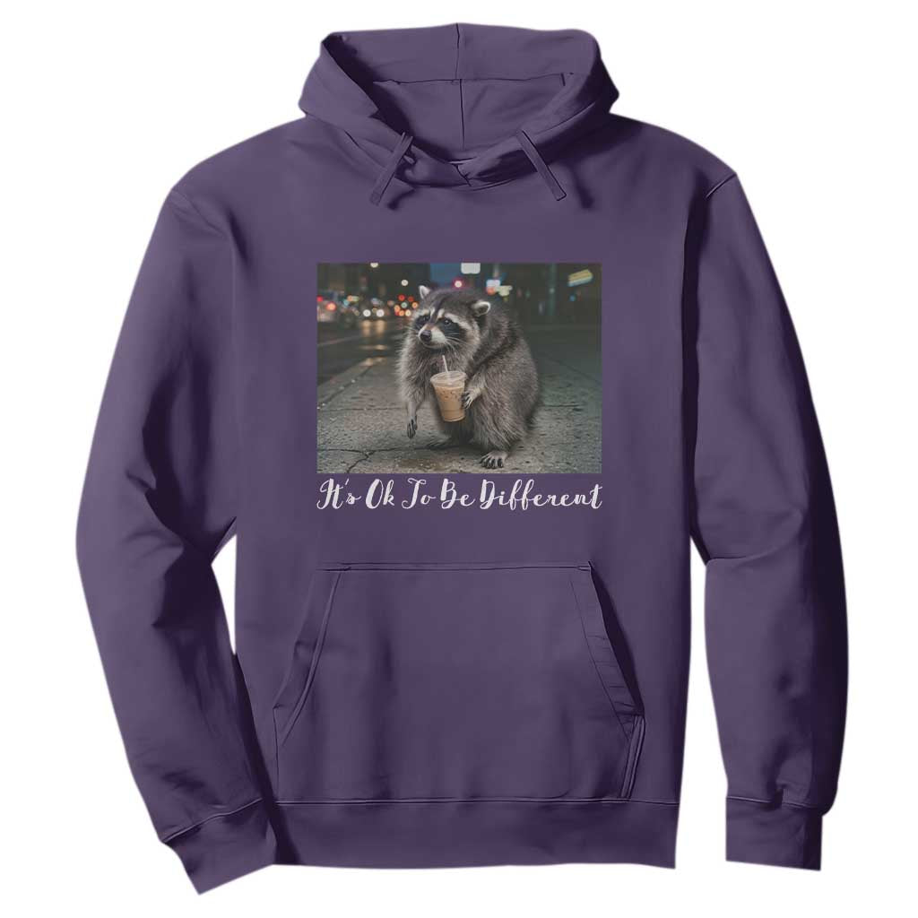 Its Ok To Be Different Jimothy Raccoon Hoodie Funny Short Spine Wildlife