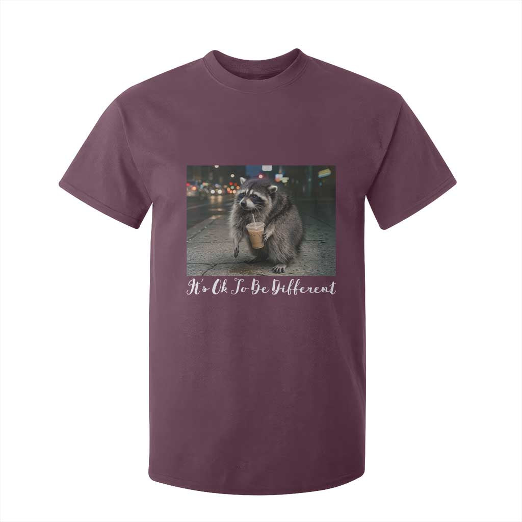 Its Ok To Be Different Jimothy Raccoon T Shirt For Kid Funny Short Spine Wildlife
