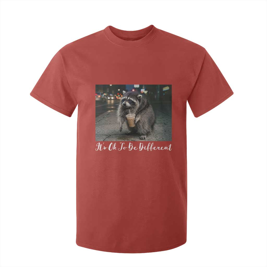 Its Ok To Be Different Jimothy Raccoon T Shirt For Kid Funny Short Spine Wildlife