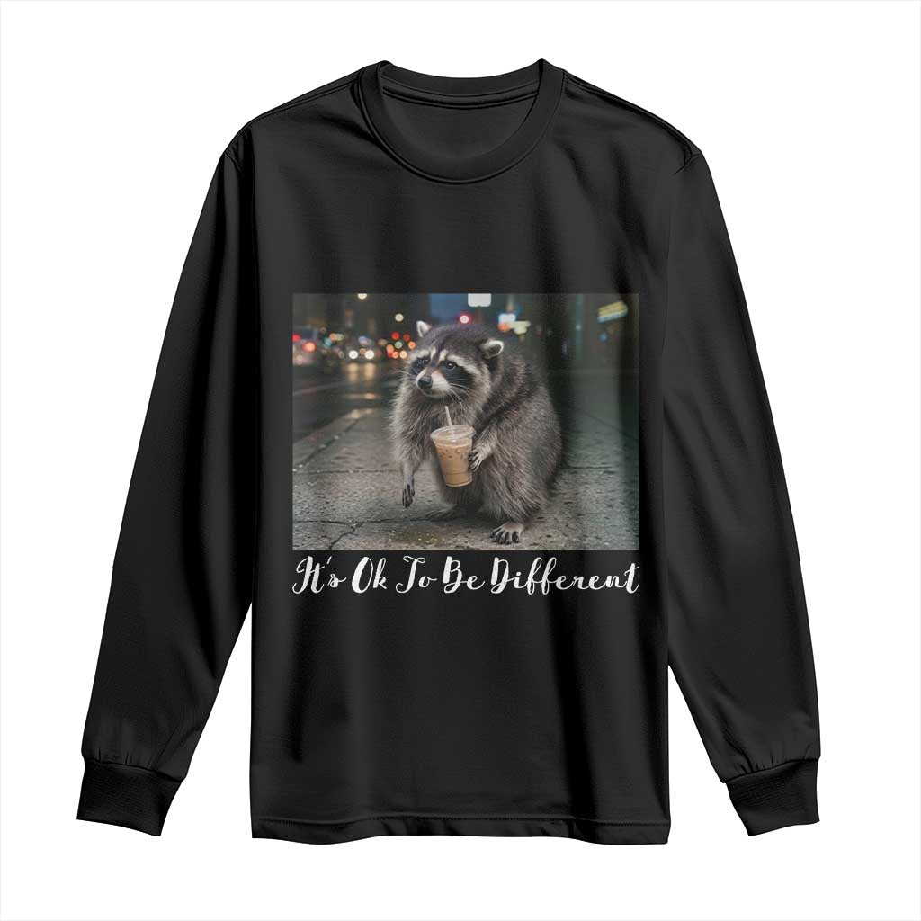 Its Ok To Be Different Jimothy Raccoon Long Sleeve Shirt Funny Short Spine Wildlife TS12 Black Print Your Wear
