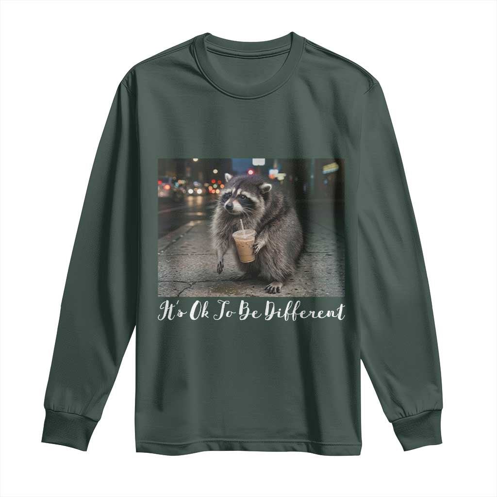 Its Ok To Be Different Jimothy Raccoon Long Sleeve Shirt Funny Short Spine Wildlife
