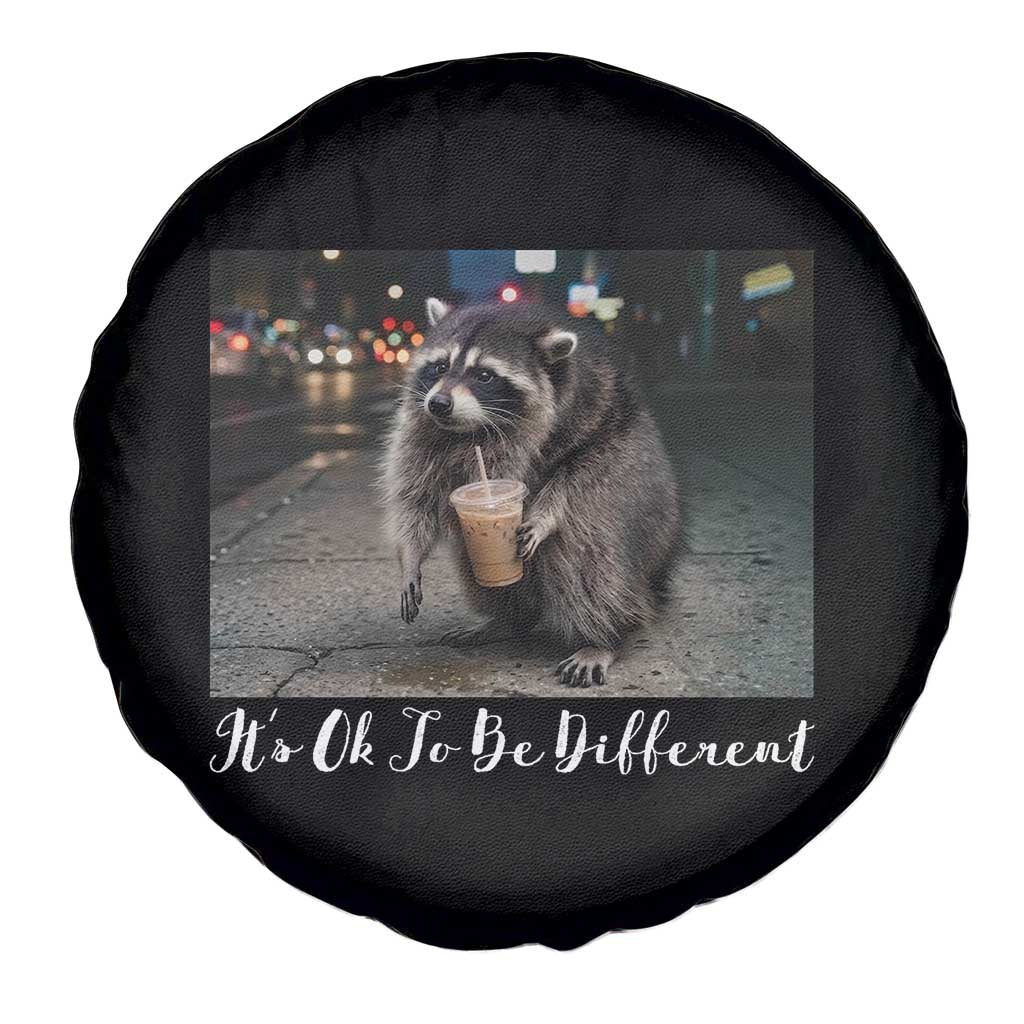 Its Ok To Be Different Jimothy Raccoon Spare Tire Cover Funny Short Spine Wildlife