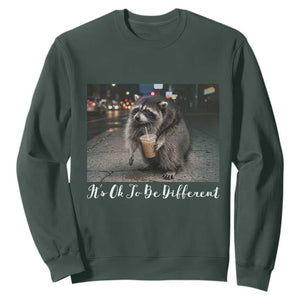 Its Ok To Be Different Jimothy Raccoon Sweatshirt Funny Short Spine Wildlife