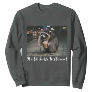 Its Ok To Be Different Jimothy Raccoon Sweatshirt Funny Short Spine Wildlife