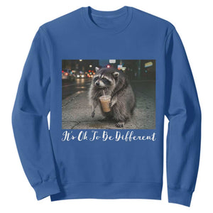 Its Ok To Be Different Jimothy Raccoon Sweatshirt Funny Short Spine Wildlife