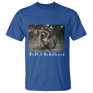 Its Ok To Be Different Jimothy Raccoon T Shirt Funny Short Spine Wildlife
