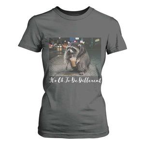 Its Ok To Be Different Jimothy Raccoon T Shirt For Women Funny Short Spine Wildlife