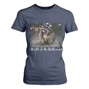 Its Ok To Be Different Jimothy Raccoon T Shirt For Women Funny Short Spine Wildlife
