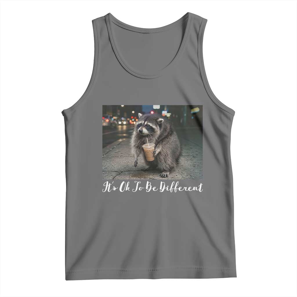 Its Ok To Be Different Jimothy Raccoon Tank Top Funny Short Spine Wildlife
