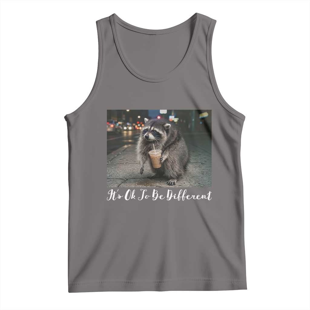 Its Ok To Be Different Jimothy Raccoon Tank Top Funny Short Spine Wildlife